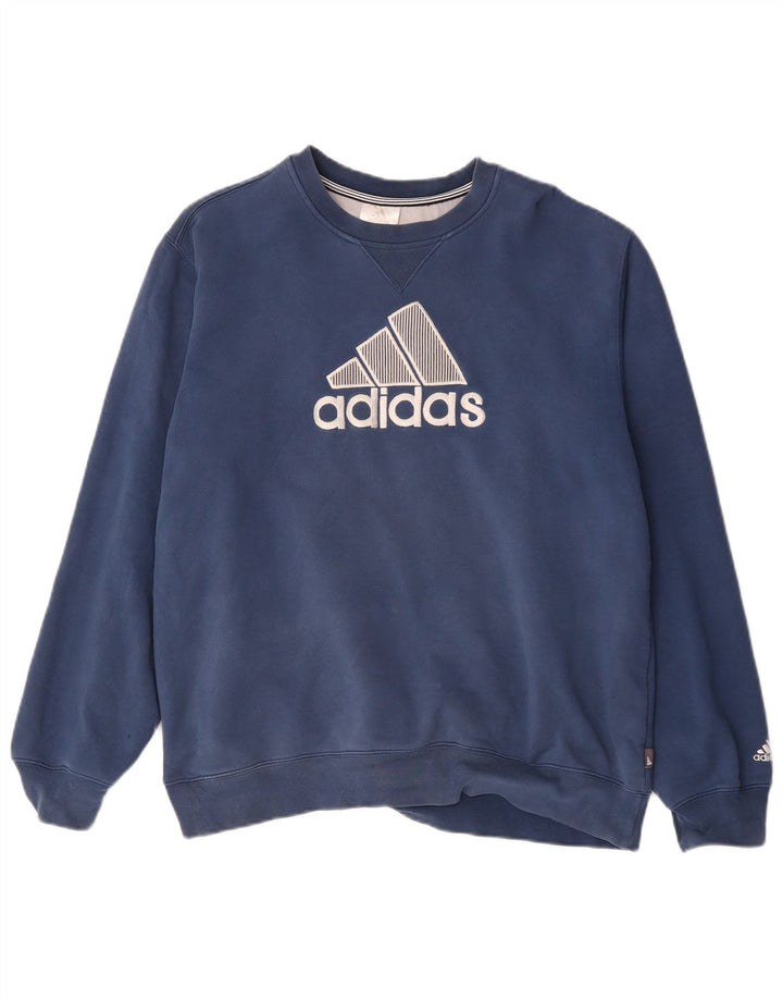 Adidas Herren-Sweatshirt mit Grafik, groß, marineblau, Baumwolle