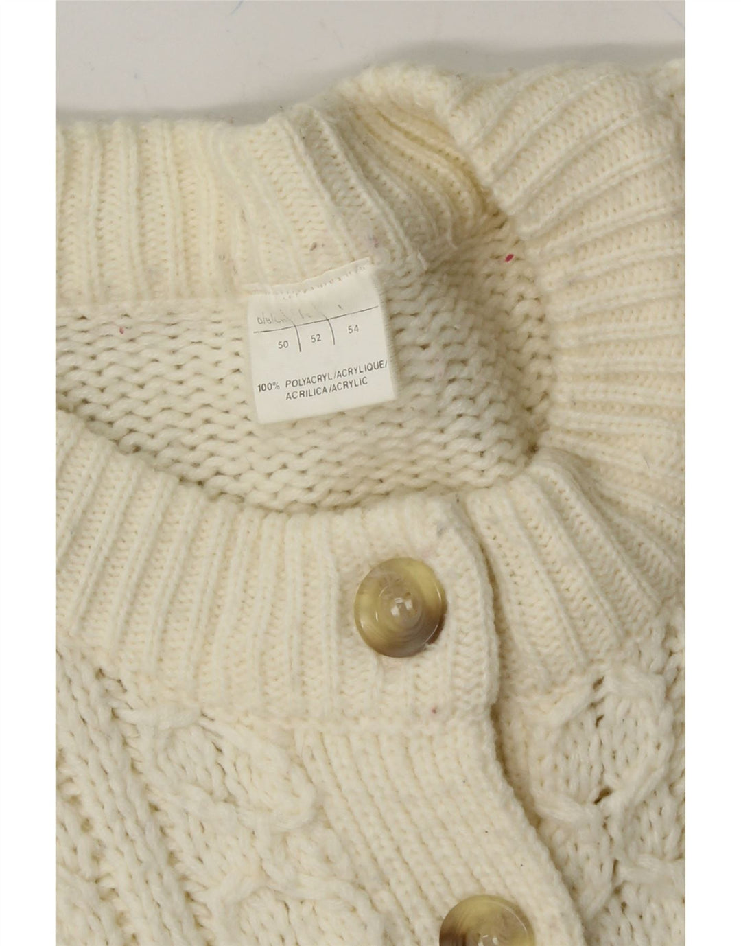 VINTAGE Womens Cardigan Sweater IT 54 3XL White Polyacrylic Vintage Vintage and Second-Hand Vintage from Messina Hembry 