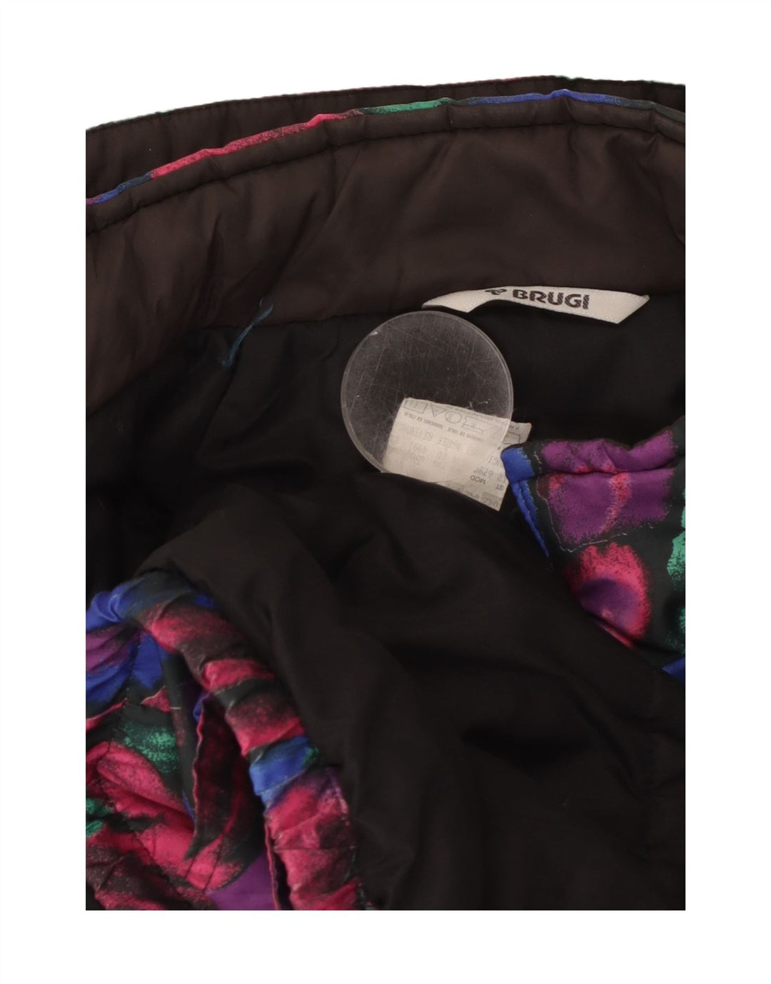 BRUGI Womens Abstract Pattern Windbreaker Jacket UK 32 2XS Multicoloured