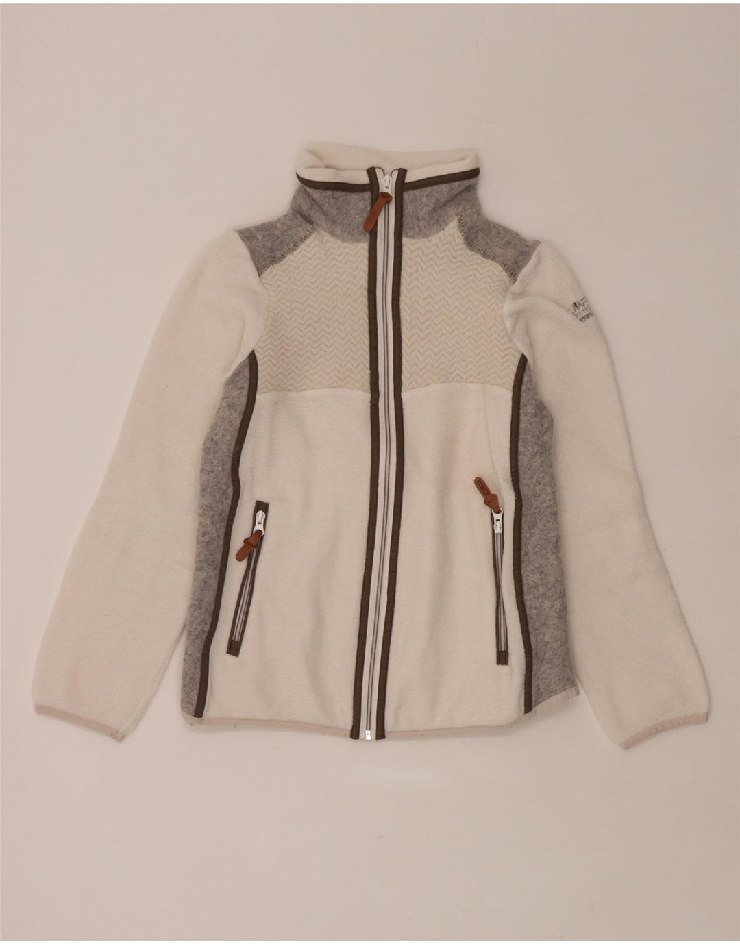 CMP Damen Fleecejacke UK 10 Small Weiß Farbblock