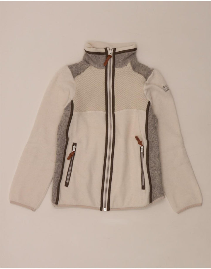 CMP Damen Fleecejacke UK 10 Small Weiß Farbblock