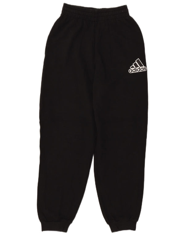 ADIDAS Damen Grafik-Trainingshose, Jogginghose, UK 4/6 XS, schwarze Baumwolle