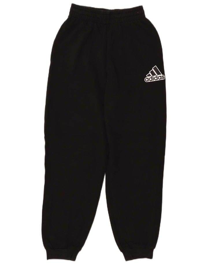 ADIDAS Damen Grafik-Trainingshose, Jogginghose, UK 4/6 XS, schwarze Baumwolle