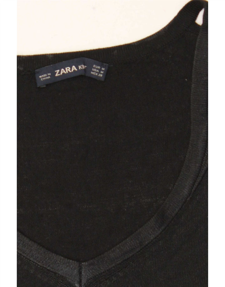 Zara Damen Top Langarm Medium Schwarz
