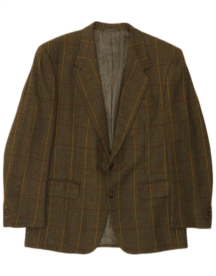 Les Copains Herren-Blazer mit 2 Knöpfen, IT 50, große grün karierte Wolle