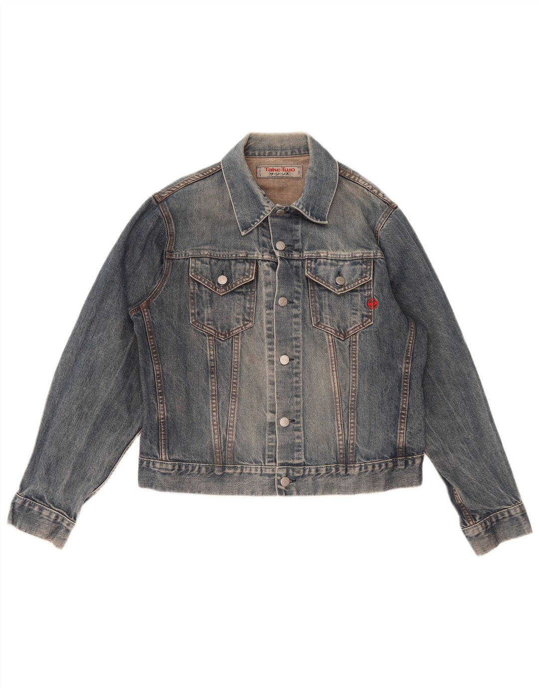 Take Two Herren Jeansjacke UK 40 Large Blau Baumwolle