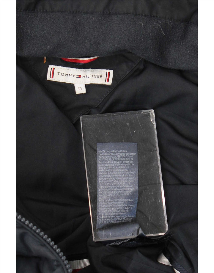 Tommy Hilfiger Wattierter Damenmantel mit Kapuze, UK 14, Mittelmarineblau, Polyester
