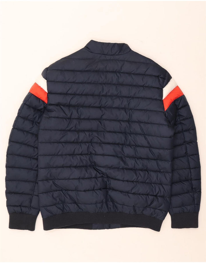Guess Wattierte Herrenjacke UK 42 XL Marineblaues Colourblock-Polyester