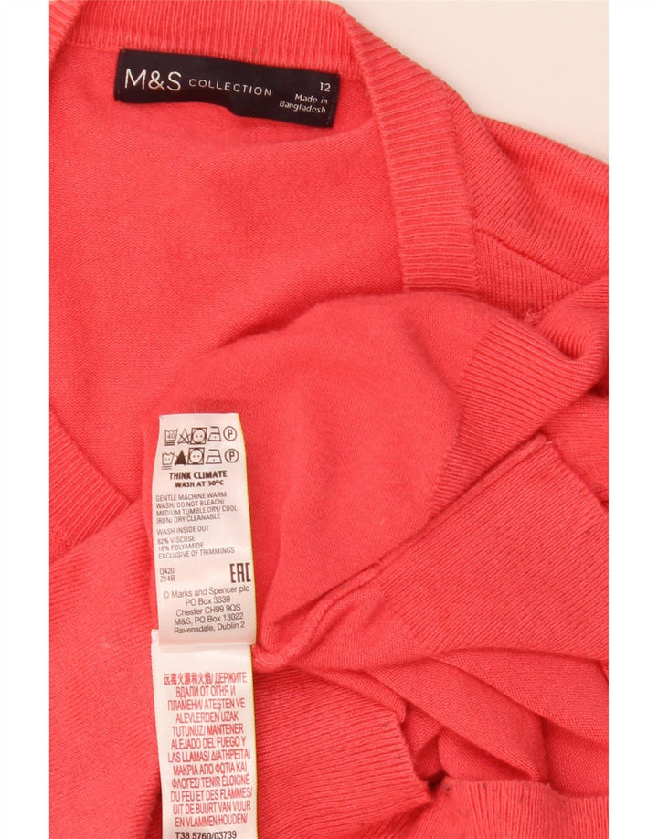 Marks & Spencer Damen-Cardigan-Pullover UK 12 Mittelrote Viskose