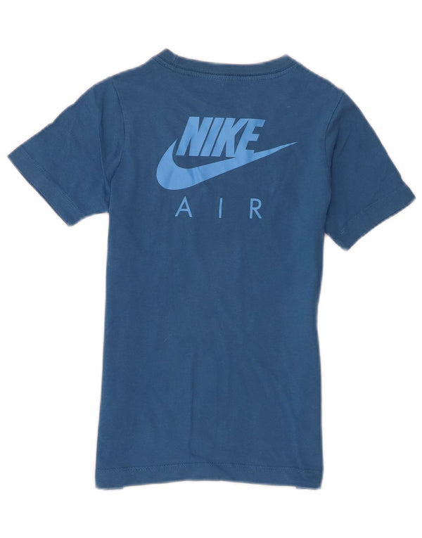 Nike Jungen T-Shirt mit Grafik, 7–8 Jahre, XS, blaue Baumwolle