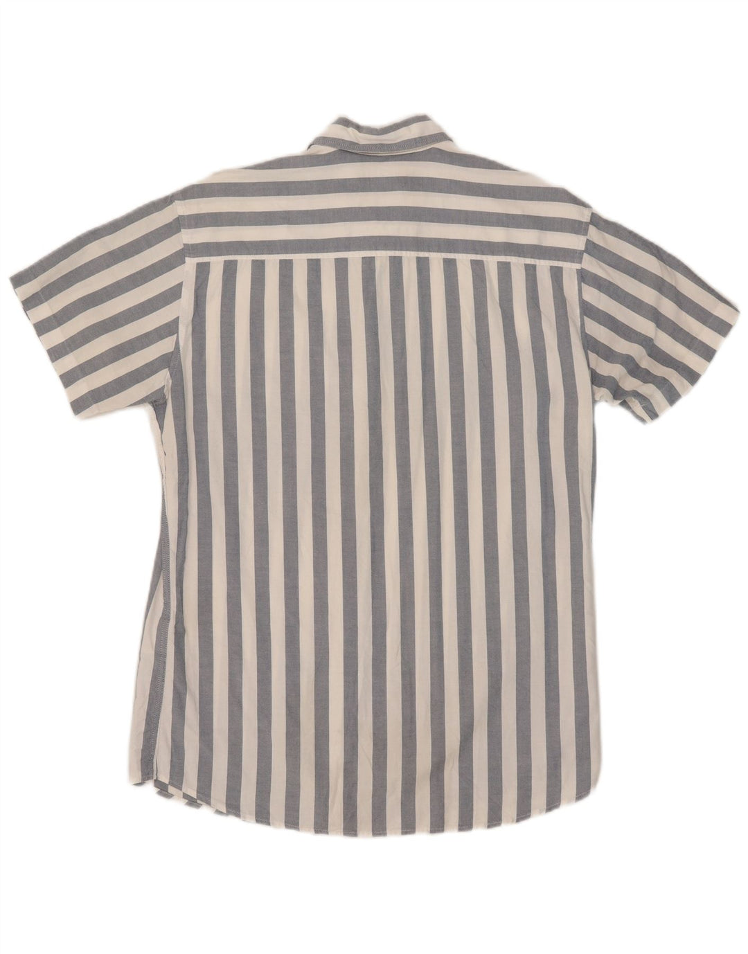 Jack & Jones Herren-Kurzarmhemd aus mittelblauer, gestreifter Baumwolle