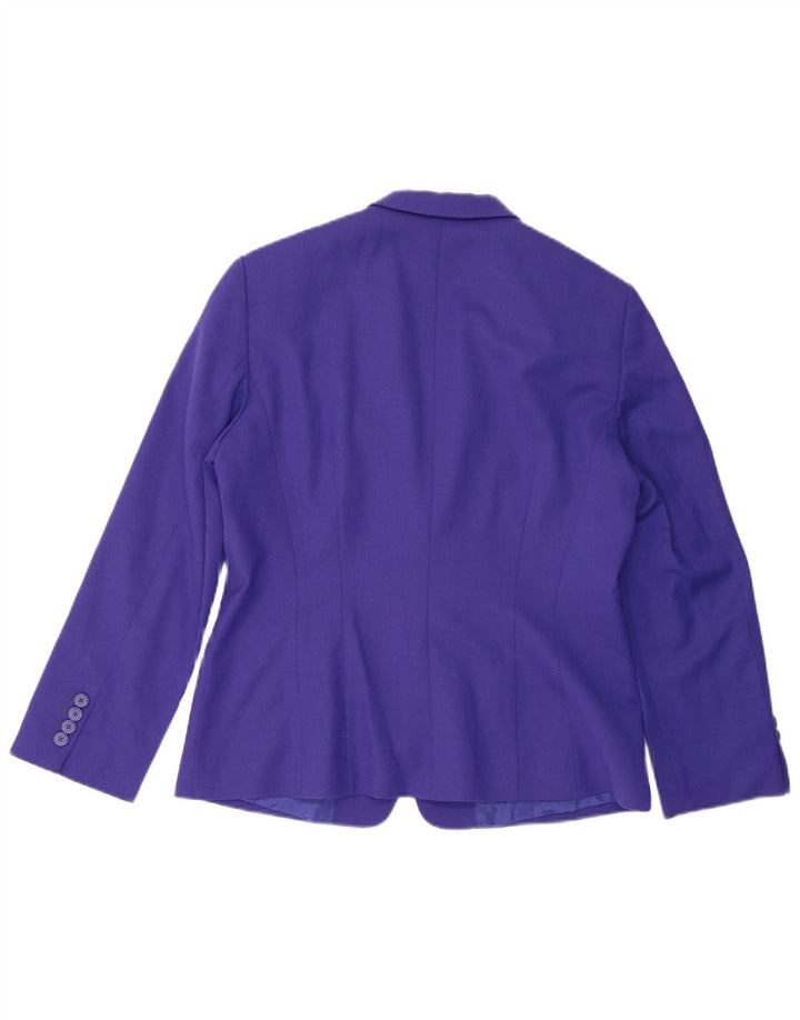 Hugo Boss Damen-Blazer mit 3 Knöpfen, UK 12, mittelviolette Schurwolle