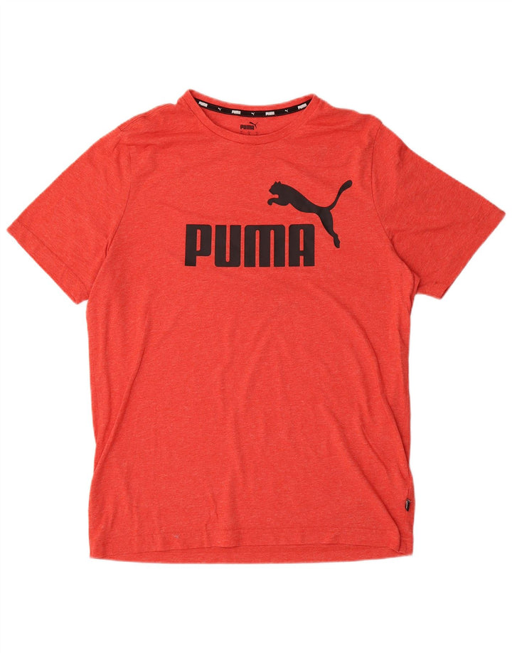 Puma Herren Grafik-T-Shirt-Oberteil, großes rotes Polyester