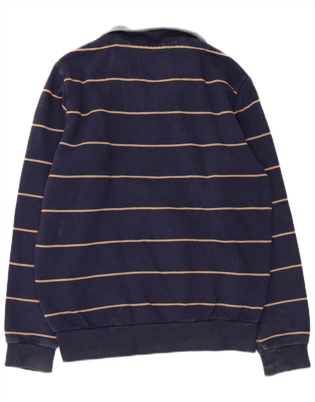 CREW CLOTHING Herren-Sweatshirt mit Reißverschluss am Hals, Größe S, Marineblau gestreift