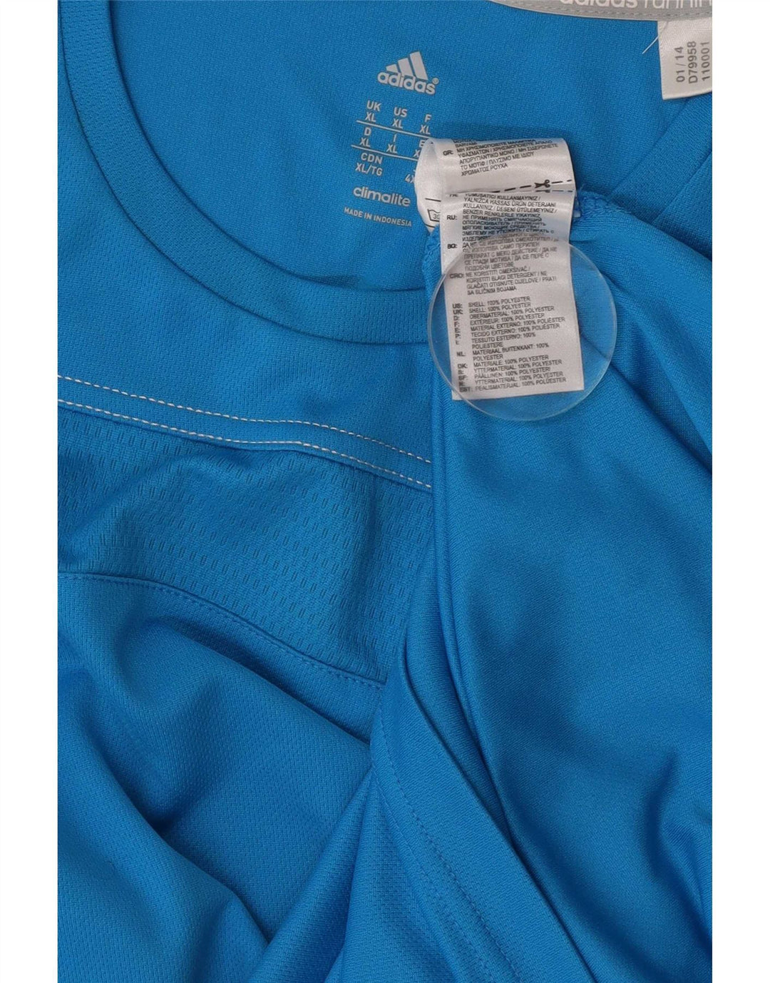 Adidas Herren Climalite Top Langarm XL Blau Polyester