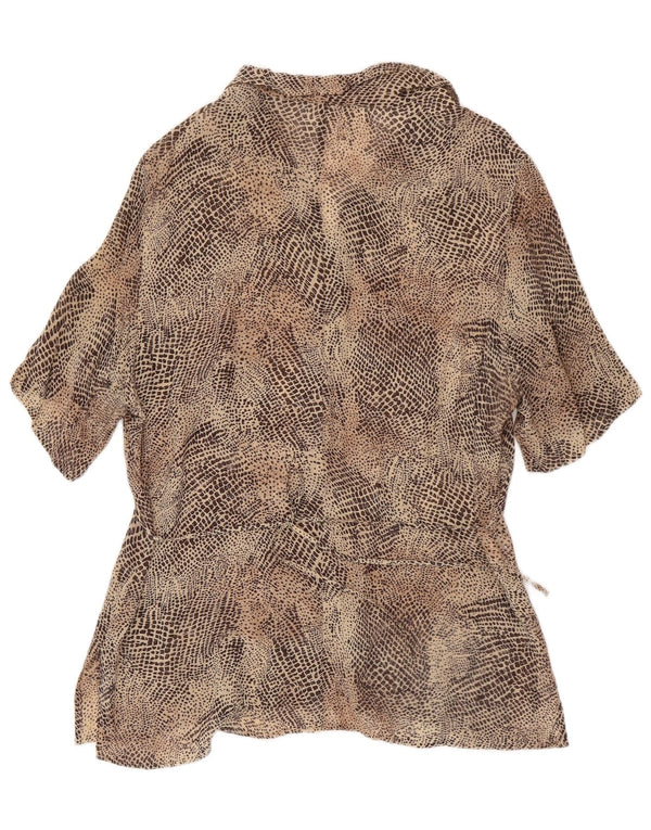 Perte by Krizia Damen-Hemdbluse UK 16 Große braune Viskose mit Animal-Print