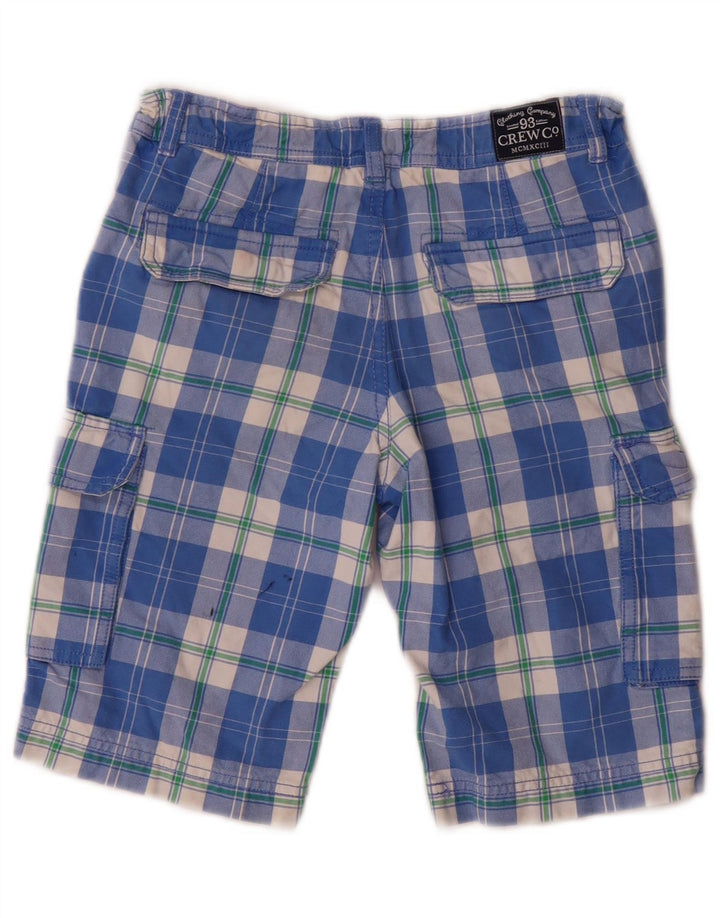 Crew Clothing Cargo-Shorts für Jungen, 8–9 Jahre, W24, blau kariert, Baumwolle