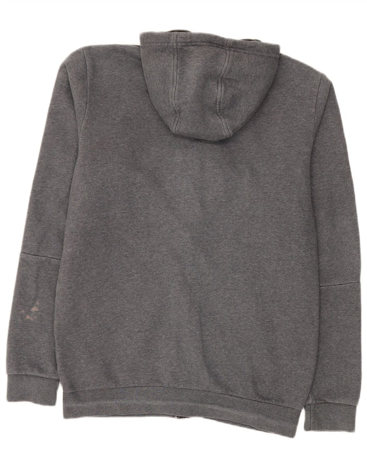 ADIDAS Herren-Kapuzenpullover mit Reißverschluss, mittelgraue Baumwolle