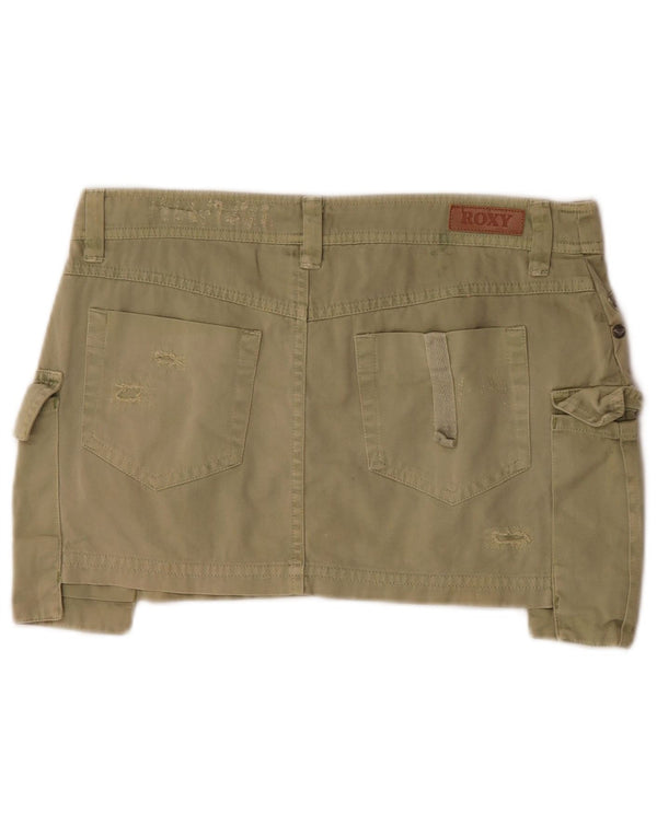 Roxy Damen Distressed Mini Cargo Rock UK 8 Small W29 Khaki Baumwolle
