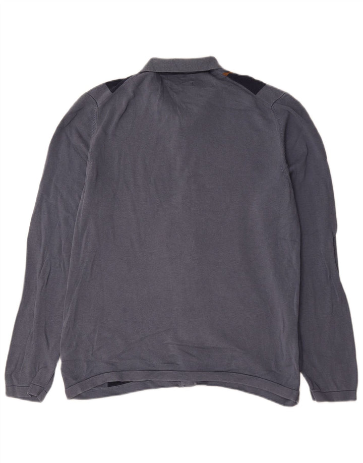 Marks & Spencer Herren-Strickjacke, groß, marineblau, gestreift, Baumwolle