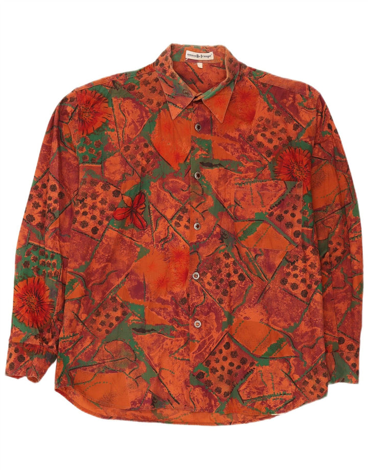 Vintage Herrenhemd Großes Orange Patchwork