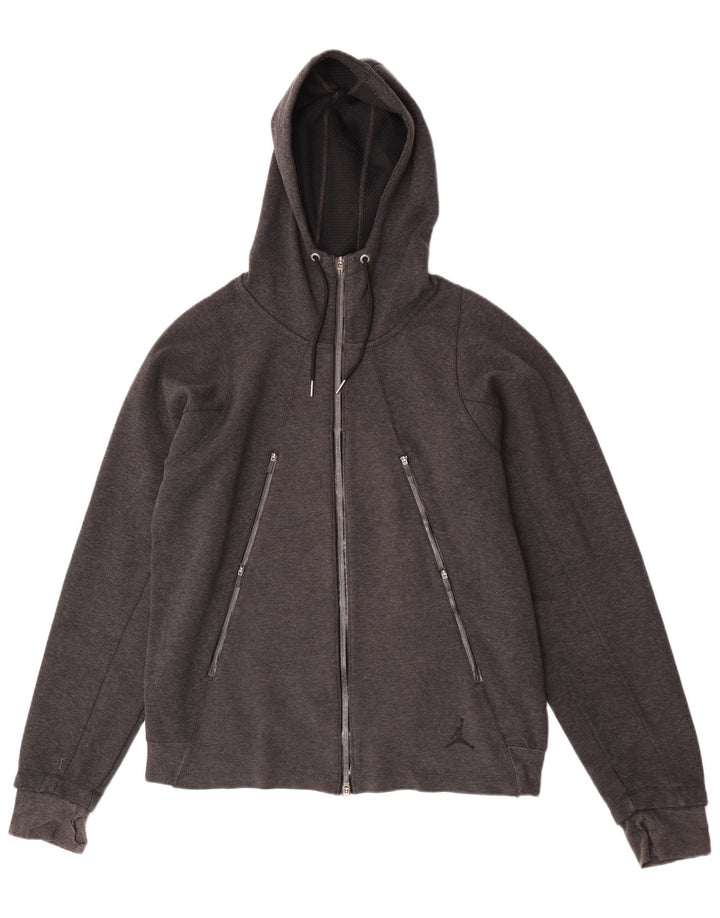 Jordan Herren-Kapuzenpullover mit Reißverschluss, groß, graue Baumwolle