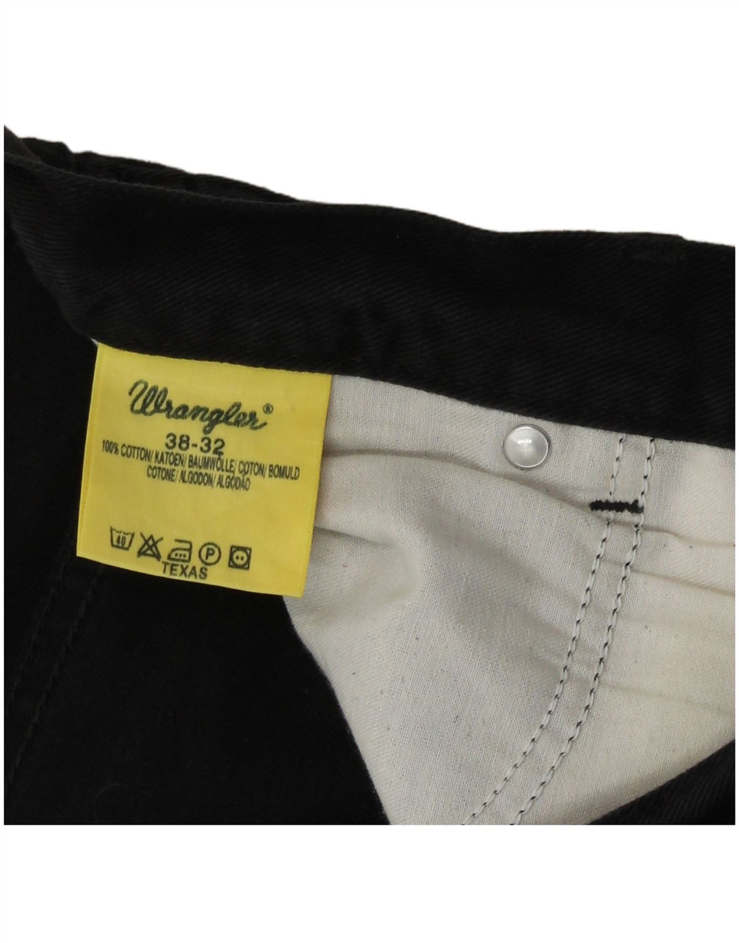Wrangler Herren Texas Straight Jeans W38 L32 Schwarze Baumwolle