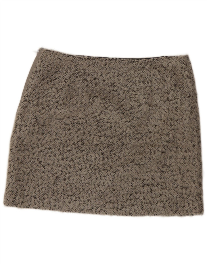Marks & Spencer Damen Minirock UK 14 Large W34 Grau meliertes Polyester
