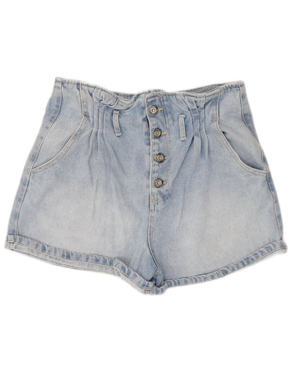 Zara Womens High Waist Denim Shorts EU 38 Small W28 Blue Cotton