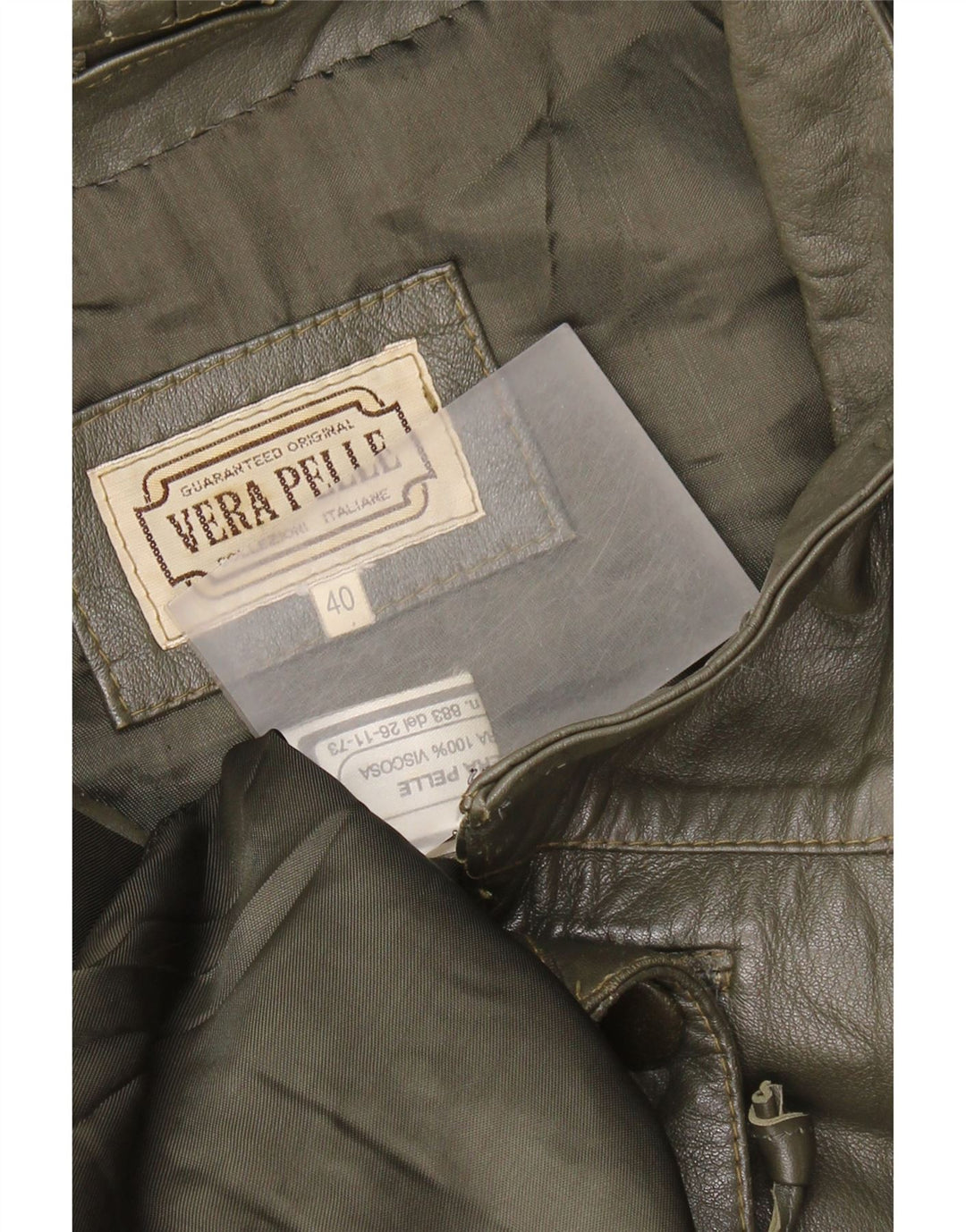 Vintage Damen Übergroßer Ledermantel IT 40 Kleines grünes Colourblock-Leder