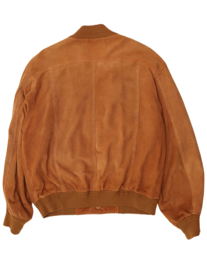 Lusso Herren Wildleder Bomberjacke IT 52 XL Braunes Leder