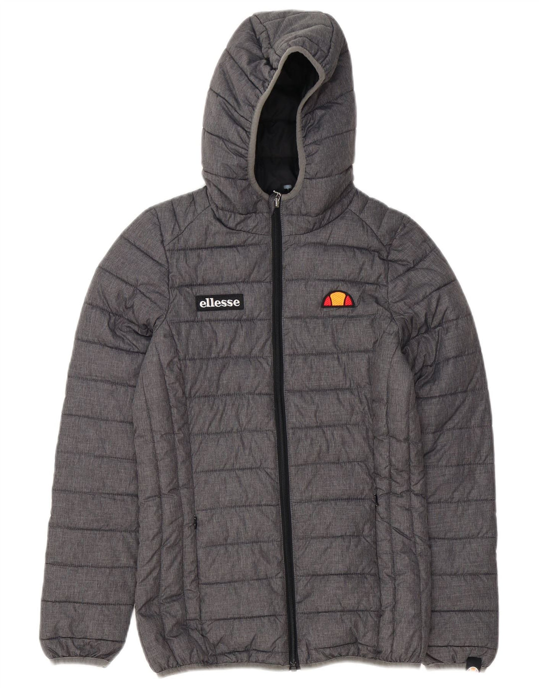 Ellesse Womens Hooded Wattierte Jacke UK 6 XS Grau Polyester