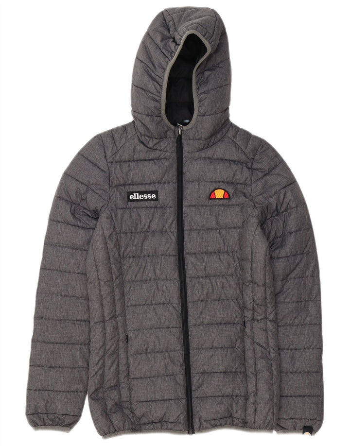 Ellesse Womens Hooded Wattierte Jacke UK 6 XS Grau Polyester