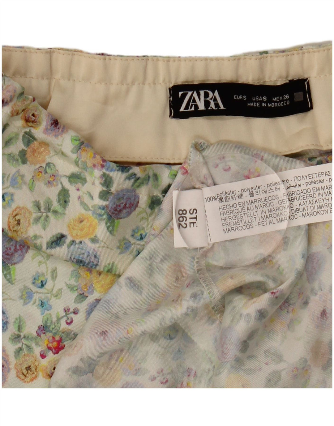 Zara Damen-Maxirock mit hoher Taille, Größe S, Größe S, mehrfarbig, Blumenmuster, Polyester