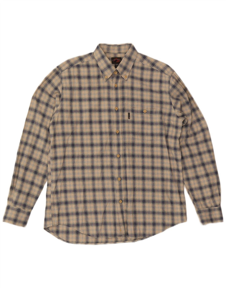 Canadiens Herren-Flanellhemd, groß, beige kariert