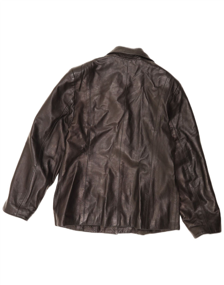 Desi Damen Lederjacke IT 46 Großes schwarzes Leder
