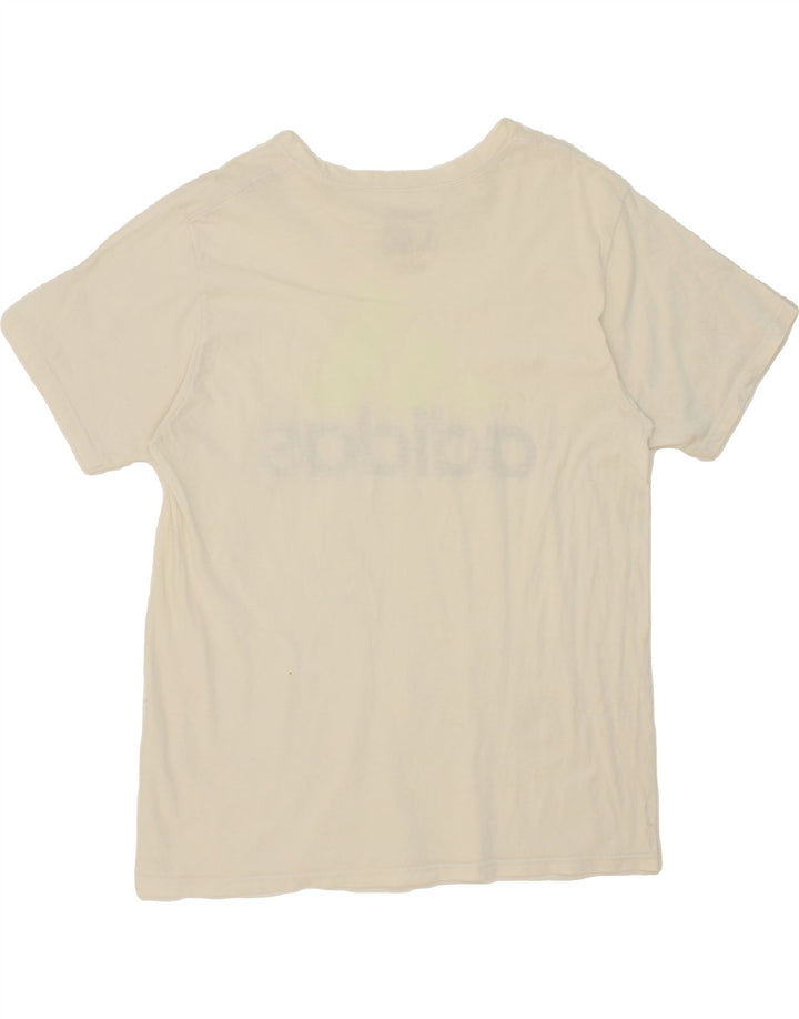 ADIDAS Mens Graphic T-Shirt Top Large White Cotton Vintage Adidas and Second-Hand Adidas from Messina Hembry 