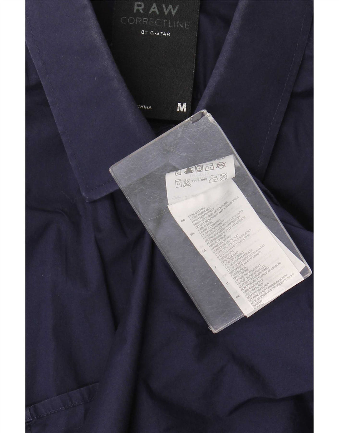 G-Star Herren-Kurzarmhemd aus Baumwolle in mittlerem Marineblau