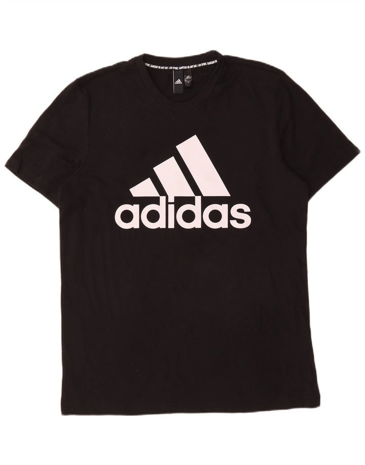 Adidas Herren Grafik T-Shirt Top Medium Schwarz Baumwolle