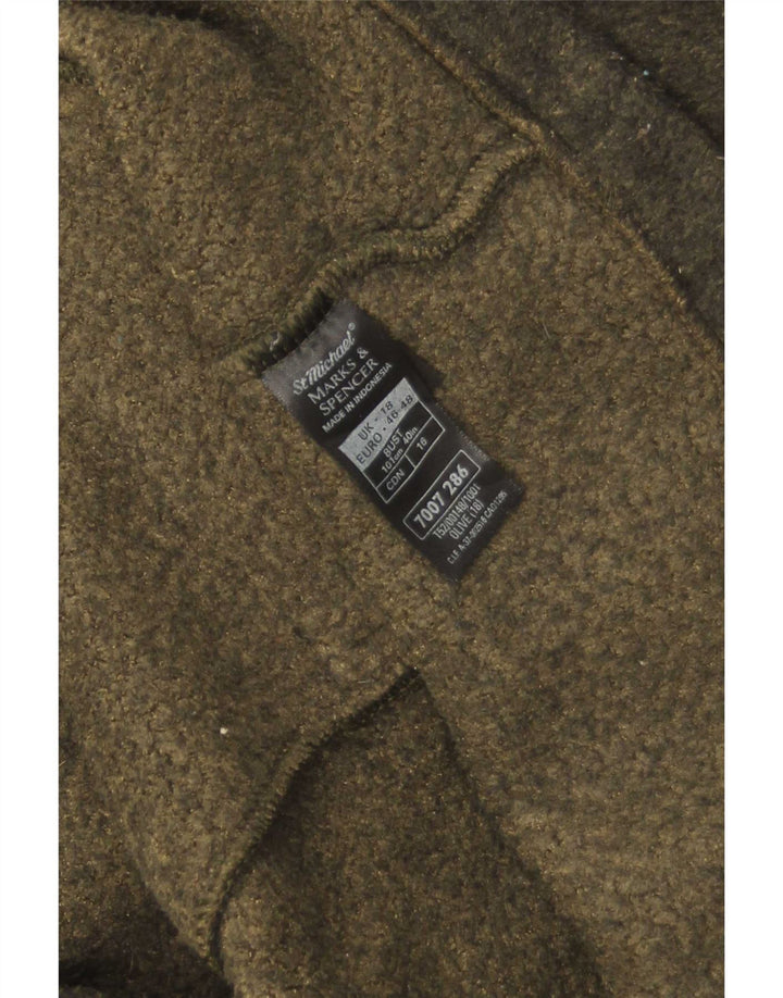 Marks & Spencer Damen Fleecejacke UK 18 XL Khaki Polyester