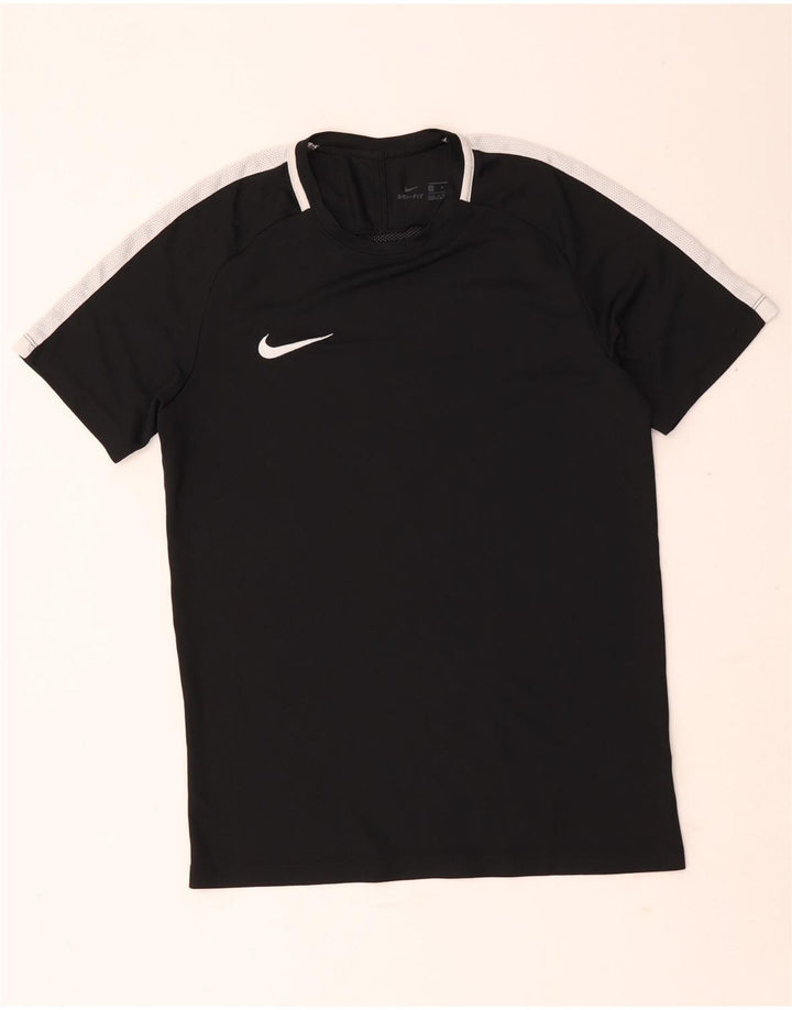 Nike Herren Dri Fit T-Shirt Top Mittelschwarzes Colourblock-Polyester