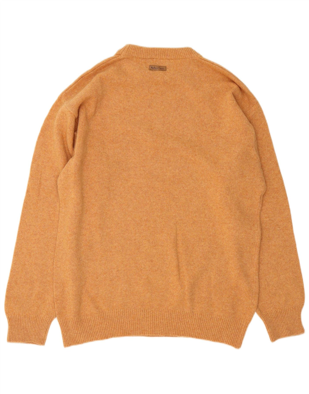 Marlboro Classics Herren-Pullover mit Rundhalsausschnitt, groß, orange meliert