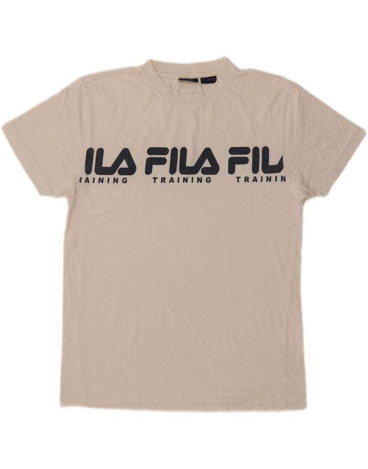 Fila Herren T-Shirt mit Grafik, Größe L, Weiß