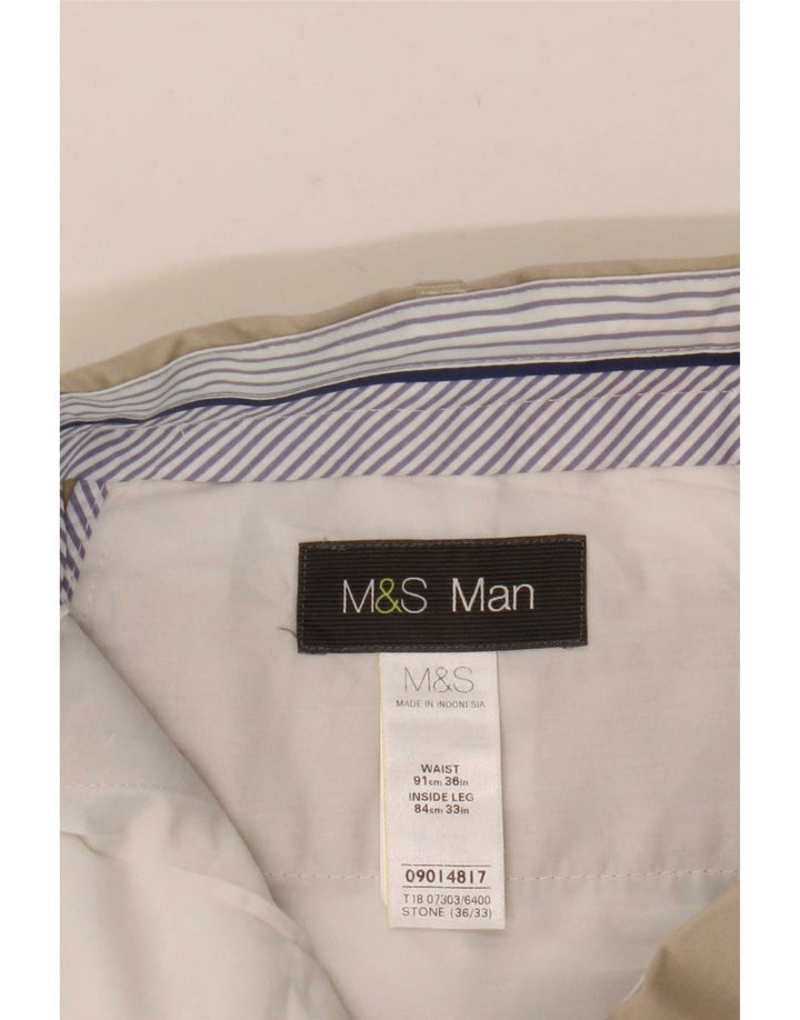 Marks & Spencer Herren-Chinohose mit Pegged, W36, L33, beige Baumwolle