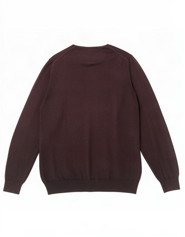 Zara Herren-Pullover, reguläre Passform, Rundhalsausschnitt, Größe L, Braun