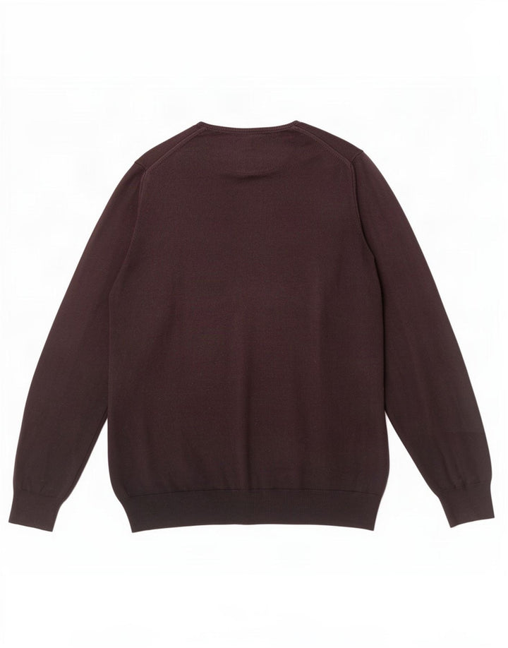 Zara Herren-Pullover, reguläre Passform, Rundhalsausschnitt, Größe L, Braun