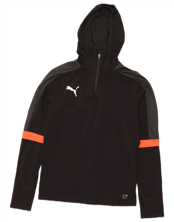 Puma Jungen Kapuzen-Pullover-Trainingsoberteil mit Reißverschluss, 13–14 Jahre, Schwarz