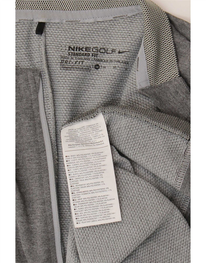 Nike Herren Dri Fit Pullover-Trainingsanzugoberteil mit Reißverschluss, mittelgraues Polyester