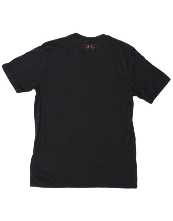 Under Armour Mens Heat Gear Graphic T-Shirt Top Medium Navy Blue Cotton