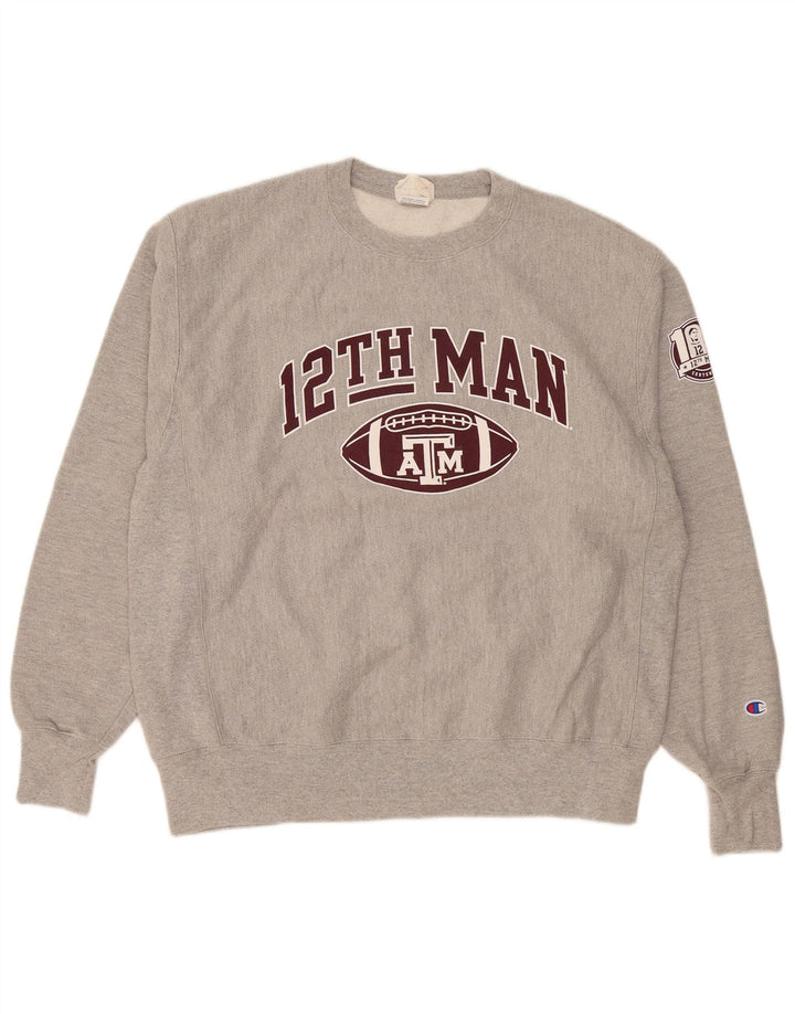 Champion Herren-Sweatshirt mit Grafik, groß, aus grauer Baumwolle